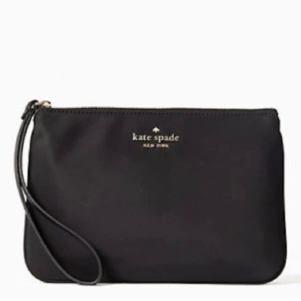 Kate Spade Black Wristlet with Gold Accents